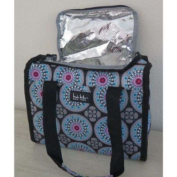 Nicole Miller New York N3550-01A Kaleidoscope Design Insulated 11" Lunch Tote - Picture 9 of 10